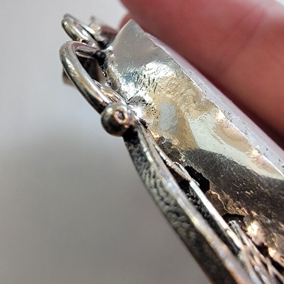 Necklace Pendant Solar Quartz Slice in Handmade Sterling Silver Filigree Setting - Picture 7 of 10